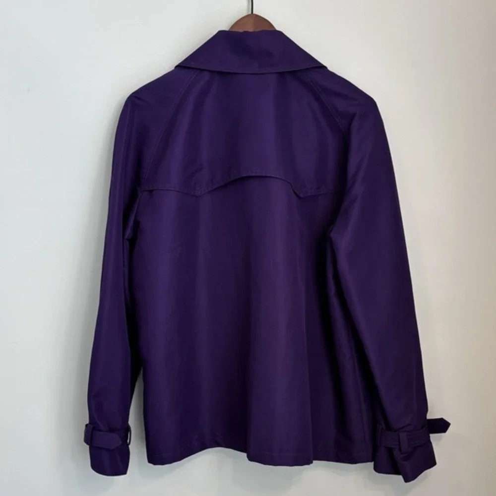 Lauren Ralph Lauren LRL Womens Double Breasted Pea Coat Purple XL‎ Rain Classic - Picture 3 of 13